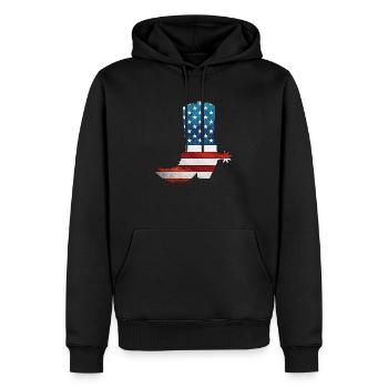 Cowboystiefel - Männer Premium Bio Hoodie - Schwarz - Vorne - Nico (187cm)
