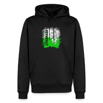 Steiermark Retro Style - Männer Premium Bio Hoodie - Schwarz - Vorne - Nico (187cm)