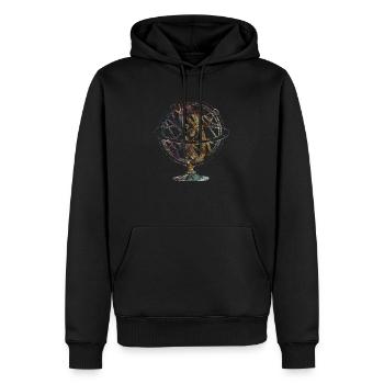 Globe terrestre Armillarsphäre - Sweat à capuche Premium bio Homme - noir - Devant - Nico (187cm)