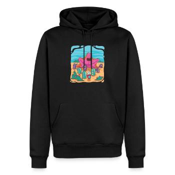 Seestern in Unterwasserstadt - Männer Premium Bio Hoodie - Schwarz - Vorne - Nico (187cm)