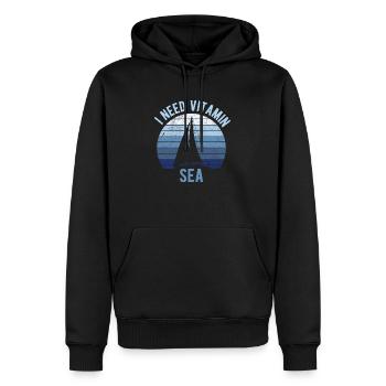Segelboot I need Vitamin Sea - Männer Premium Bio Hoodie - Schwarz - Vorne - Nico (187cm)