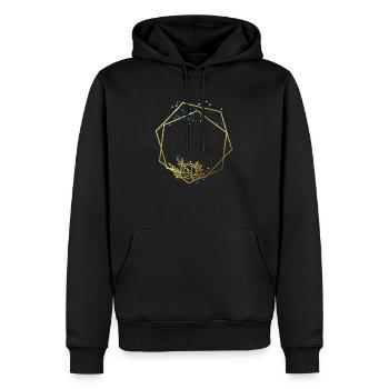 Frame Gold Rose Abstract Hexagon Hexagon - Men’s Premium Organic Hoodie - black - Front - Nico (187cm)