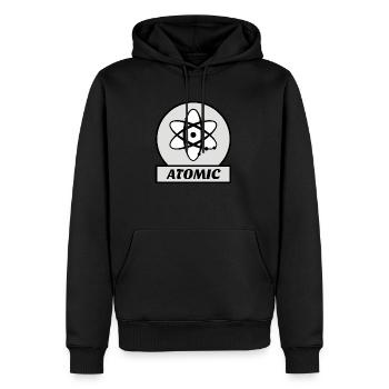ATOMIC atome vintage rétro gris science nucléaire - Sweat à capuche Premium bio Homme - noir - Devant - Nico (187cm)