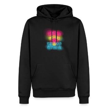 Retro gamer neon multicolore joystick design - Sweat à capuche Premium bio Homme - noir - Devant - Nico (187cm)
