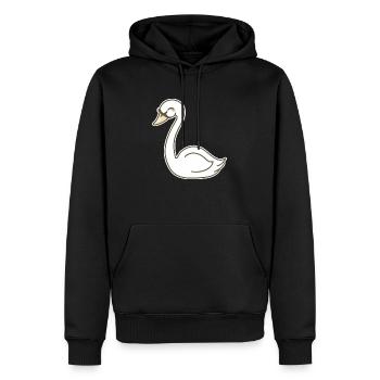 Cygne - Sweat à capuche Premium bio Homme - noir - Devant - Nico (187cm)