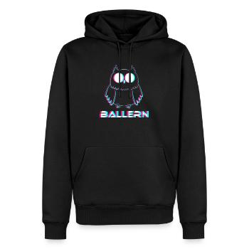 Ballern Eule Raver Rave EDM Techno DJ - Männer Premium Bio Hoodie - Schwarz - Vorne - Nico (187cm)