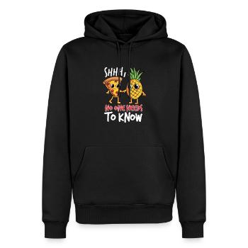 Chut, personne n’a besoin de savoir - Sweat à capuche Premium bio Homme - noir - Devant - Nico (187cm)