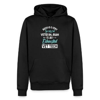 An Exhausted Vet Tech - Männer Premium Bio Hoodie - Schwarz - Vorne - Nico (187cm)