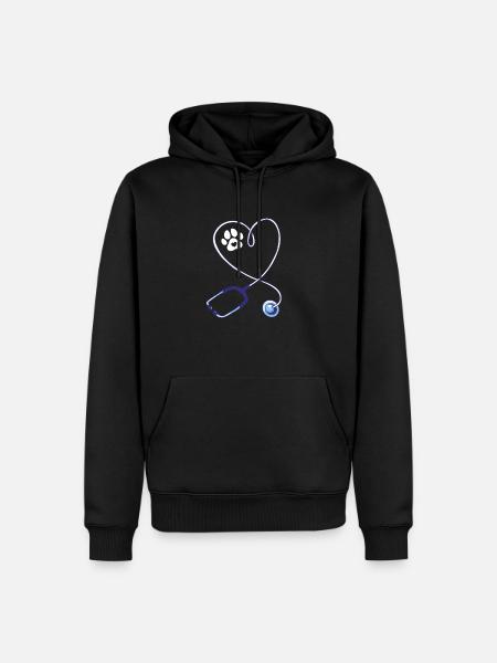 Vet Tech Stethoscope - Men’s Premium Organic Hoodie - black