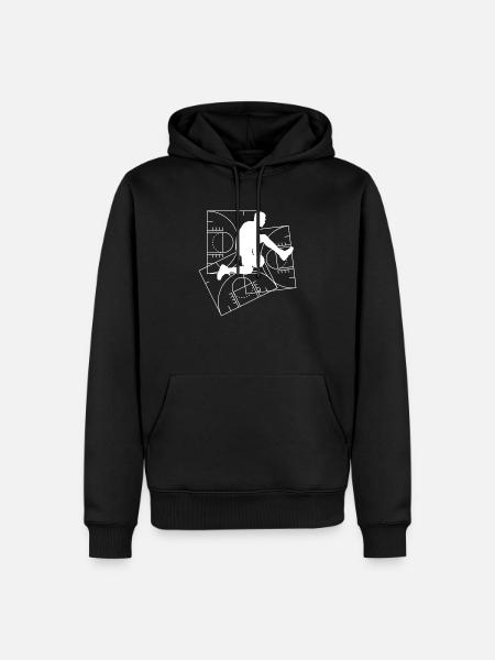 Basketball Feld - Männer Premium Bio Hoodie - Schwarz