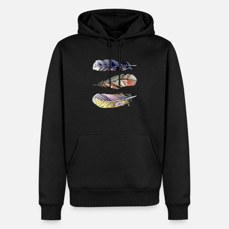 Feder - Männer Premium Bio Hoodie - Schwarz