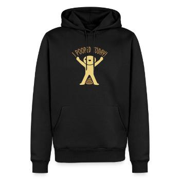 I pooped today Zitat - Männer Premium Bio Hoodie - Schwarz - Vorne - Nico (187cm)