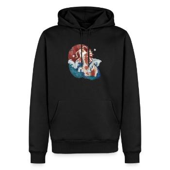 Poissons Koi dans l’eau - Sweat à capuche Premium bio Homme - noir - Devant - Nico (187cm)