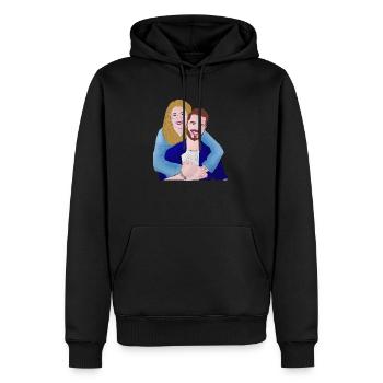 In Love Couple forever and ever Shirt Trend New - Männer Premium Bio Hoodie - Schwarz - Vorne - Nico (187cm)