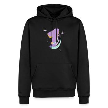 1 er anniversaire espace - Sweat à capuche Premium bio Homme - noir - Devant - Nico (187cm)