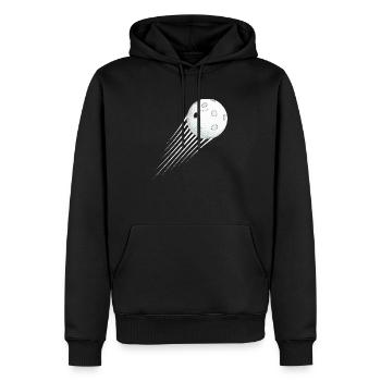 Unihockey-Ball - Männer Premium Bio Hoodie - Schwarz - Vorne - Nico (187cm)