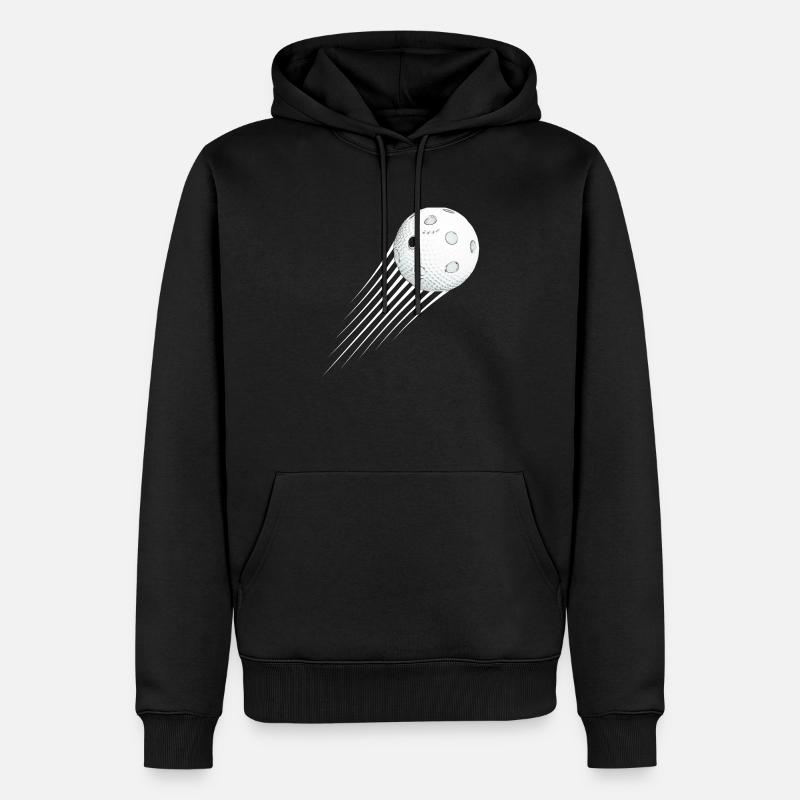 Balle de floorball - Sweat à capuche Premium bio Homme - noir