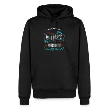 ingénieur artisanat cool électricien bière fil électrique - Sweat à capuche Premium bio Homme - noir - Devant - Nico (187cm)