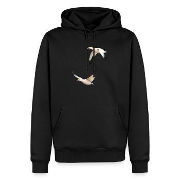 Schneegänse - Männer Premium Bio Hoodie - Schwarz - Vorne - Nico (187cm)
