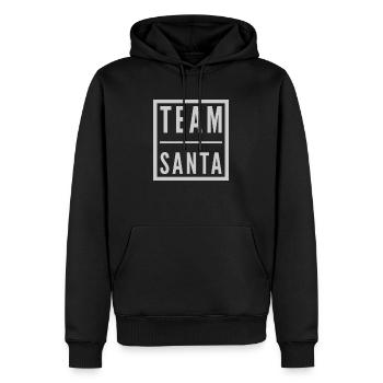 TEAM SANTA +++ Merry Christmas, X-Mas, Weihnachten - Männer Premium Bio Hoodie - Schwarz - Vorne - Nico (187cm)