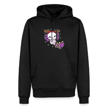 AXOLOTL NOËL DESIGN 2 - Sweat à capuche Premium bio Homme - noir - Devant - Nico (187cm)