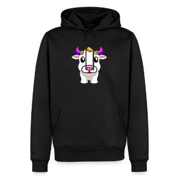 Kuh süß Tier Bauernhof lustig Kühe Tiere neu 1 - Männer Premium Bio Hoodie - Schwarz - Vorne - Nico (187cm)