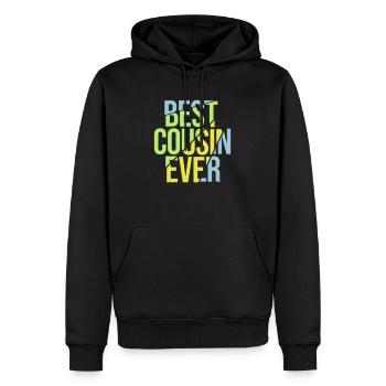 best cousin ever Zitat - Männer Premium Bio Hoodie - Schwarz - Vorne - Nico (187cm)