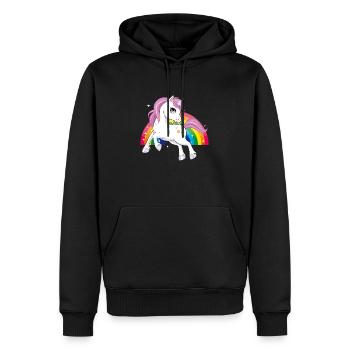 Baby Einhorn Regenbogen süß niedlich GLITZER - Männer Premium Bio Hoodie - Schwarz - Vorne - Nico (187cm)