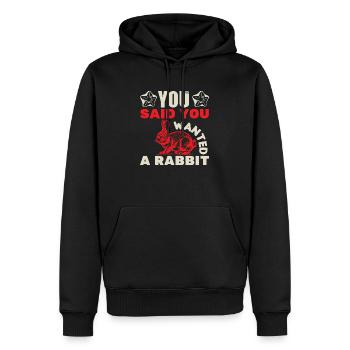 VOUS AVEZ DIT QUE VOUS VOULIEZ UN LAPIN - Sweat à capuche Premium bio Homme - noir - Devant - Nico (187cm)