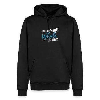 Observation des baleines Amusez-vous avec une baleine du temps - Sweat à capuche Premium bio Homme - noir - Devant - Nico (187cm)