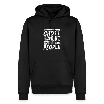 Drôle d’appât fantôme parce que je déteste les gens A - Sweat à capuche Premium bio Homme - noir - Devant - Nico (187cm)