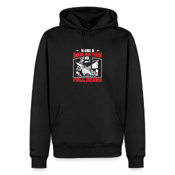 Weltherrschaft der Wikinger und ein Vollbart - Männer Premium Bio Hoodie - Schwarz - Vorne - Nico (187cm)