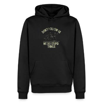 Stupid Things - Men’s Premium Organic Hoodie - black - Front - Nico (187cm)