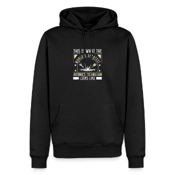 Fantastic, this is what the world's best - Men’s Premium Organic Hoodie - black - Front - Nico (187cm)