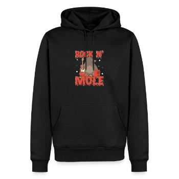 Funny Mole Rat Rock N' Mole For Mole Puns Lover - Männer Premium Bio Hoodie - Schwarz - Vorne - Nico (187cm)