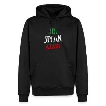 Jin Jiyan Azadi: Liberté de vie de femme Mahsa Amini - Sweat à capuche Premium bio Homme - noir - Devant - Nico (187cm)