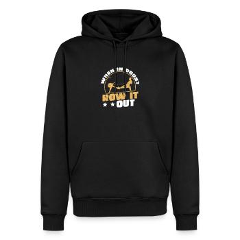Rowing machine Row It Out Funny rowing ergometer - Men’s Premium Organic Hoodie - black - Front - Nico (187cm)