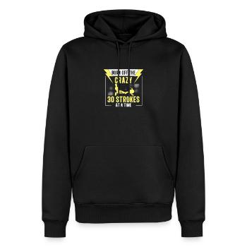 Rowing Machine Burn Off The Crazy Funny Row - Men’s Premium Organic Hoodie - black - Front - Nico (187cm)