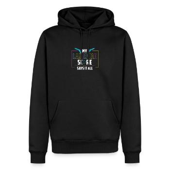 Laser Tag My Lasertag Score says it all - Men’s Premium Organic Hoodie - black - Front - Nico (187cm)