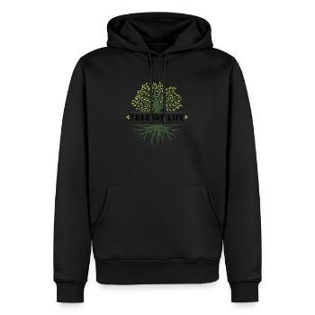 Arbre de vie - Sweat à capuche Premium bio Homme - noir - Devant - Nico (187cm)