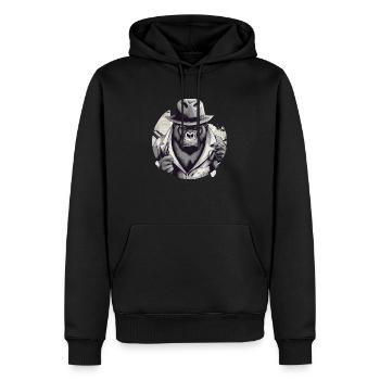 Der Gorilla - Männer Premium Bio Hoodie - Schwarz - Vorne - Nico (187cm)