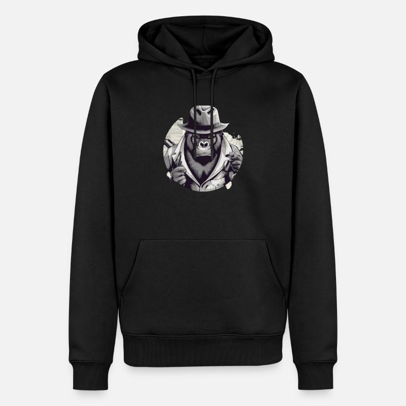 Le gorille - Sweat à capuche Premium bio Homme - noir