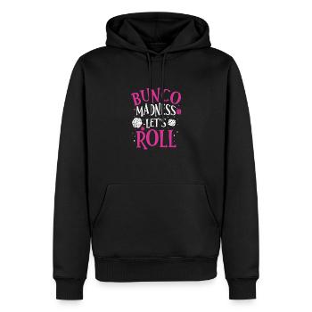 Fantastic Bunco Madness Let's Roll for Bunco - Men’s Premium Organic Hoodie - black - Front - Nico (187cm)