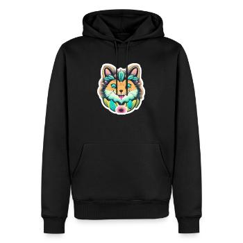 Frühling der Fuchs ist raus - Männer Premium Bio Hoodie - Schwarz - Vorne - Nico (187cm)