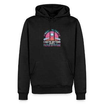 Flipper Tilted Attitude Funny pinball machine in the - Men’s Premium Organic Hoodie - black - Front - Nico (187cm)