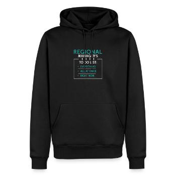 Regional Manager All funny things at once - Men’s Premium Organic Hoodie - black - Front - Nico (187cm)