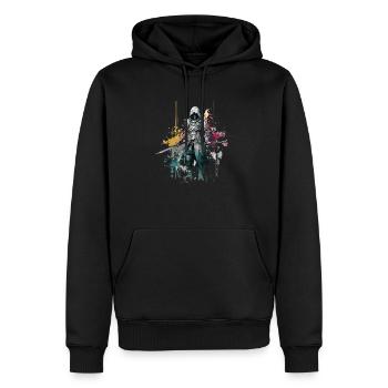 Samouraï - FanArt, Guerrier - Sweat à capuche Premium bio Homme - noir - Devant - Nico (187cm)