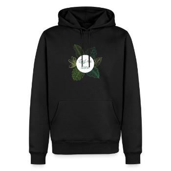 Feuille-moi seul - Sweat à capuche Premium bio Homme - noir - Devant - Nico (187cm)