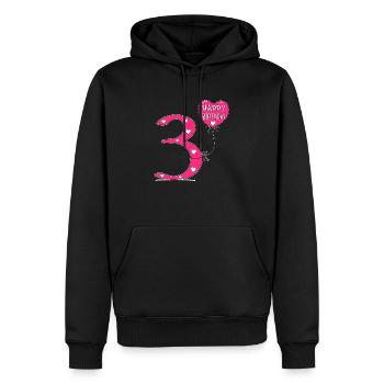 3 Anniversaire Joyeux anniversaire - Sweat à capuche Premium bio Homme - noir - Devant - Nico (187cm)