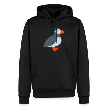 Oiseau macareux - Sweat à capuche Premium bio Homme - noir - Devant - Nico (187cm)